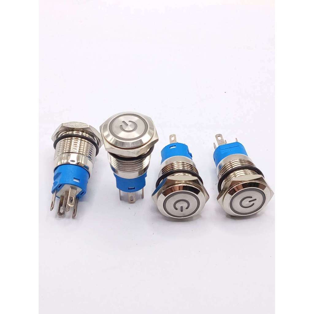 ส่งไว พร้อมส่ง สวิทช์โลหะ 16mm. 220v กดปล่อย&กดล๊อก R-G-B-Y สินค้าคุณภาพสั่งเลย งานดี