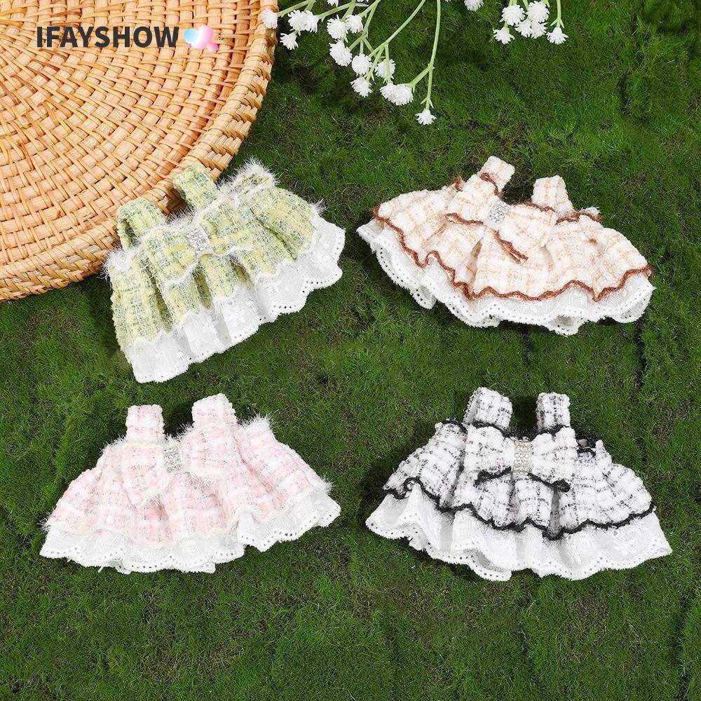 ถ้าโชว์ ชุดลูกไม้โบว์,เกมแต่งตัวชุดเดรสลายสก๊อตน่ารัก,แฟชั่นเสื้อผ้าย้อนยุคทําเองอุปกรณ์เสริมตุ๊กตาทวิภาคีสําหรับ10-15ซม.ตุ๊กตาผ้าฝ้