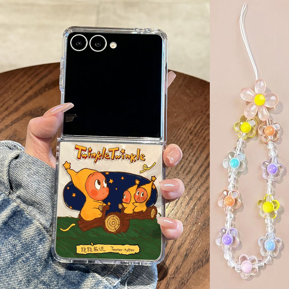 🥥🌴 เหมาะสม samsung ZFLIP6/ZFLIP5 ZFLIP4 และ ZFLIP3  SAMSUNG โปร่งใส เคสโทรศัพท์-HLTMZD11