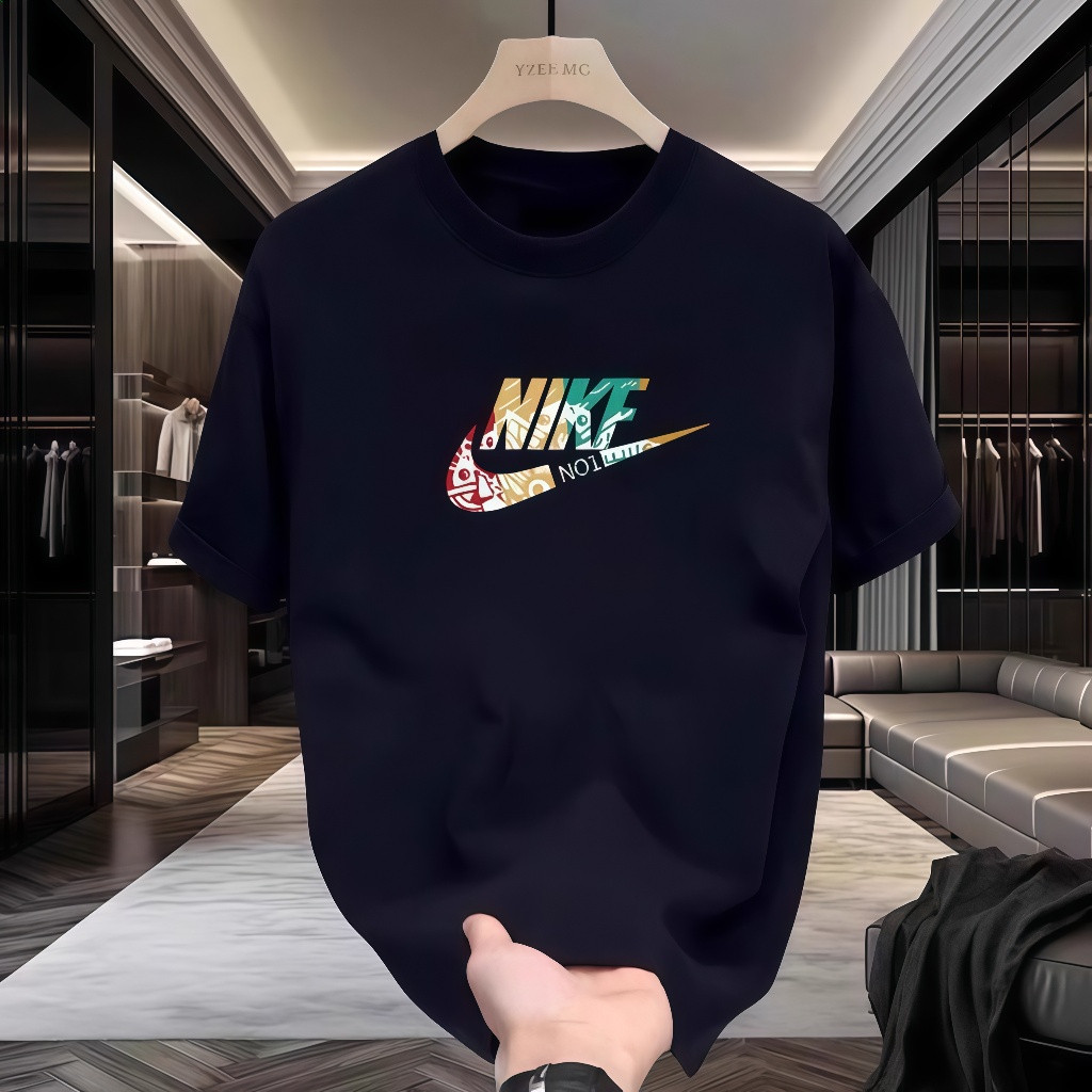 เสื้อเชิ้ตแขนสั้นผ้าฝ้ายสำหรับฤดูร้อน ดีไซน์ครึ่งแขน อินเทรนด์ พร้อม técnิคสกรีนสีฝังผ้าติดทนนาน