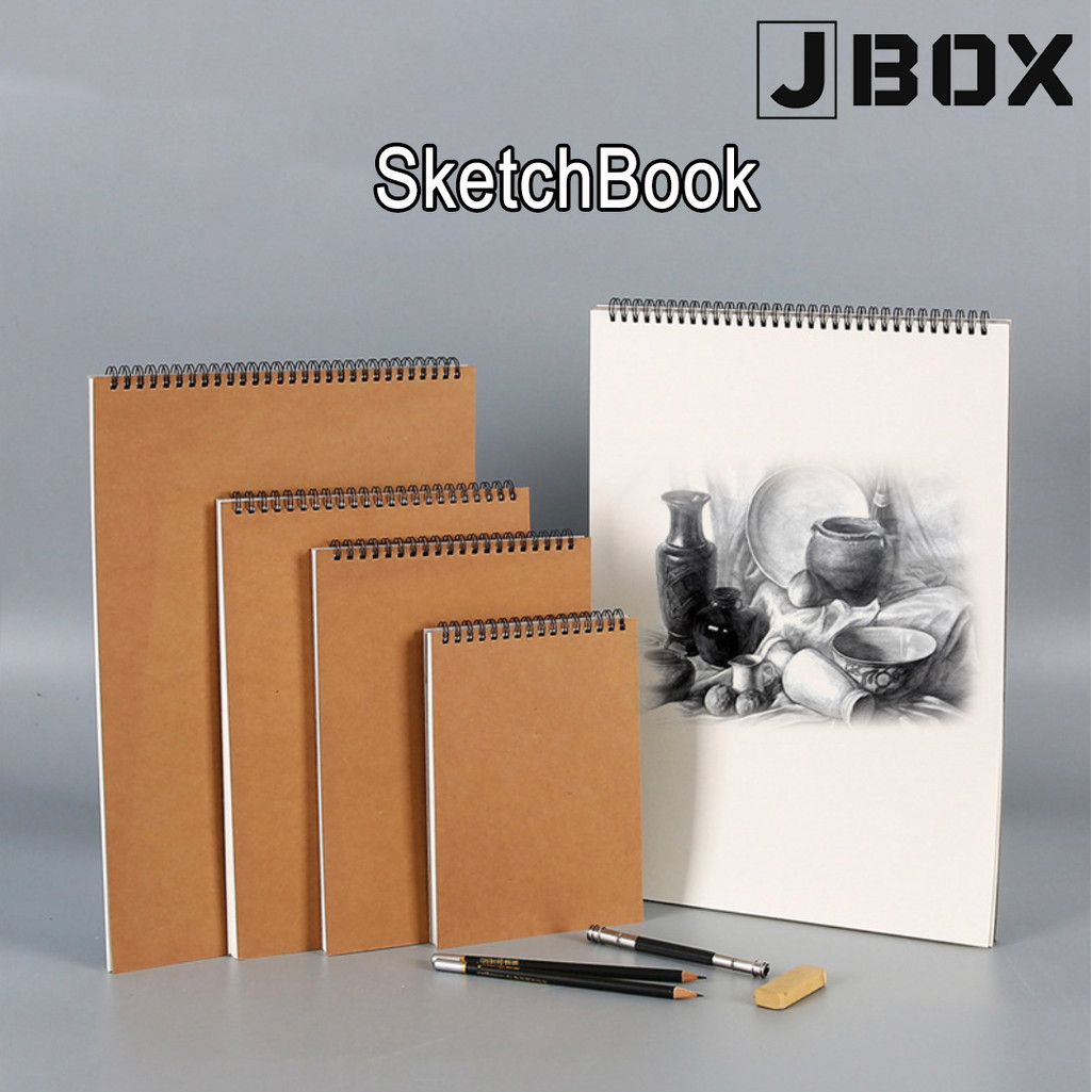 ArtFlow A3 A4 A5 Sketchbook Spiral Drawing Pad หนา Sketch Paper Art Book สําหรับนักเรียนและศิลปิน (J