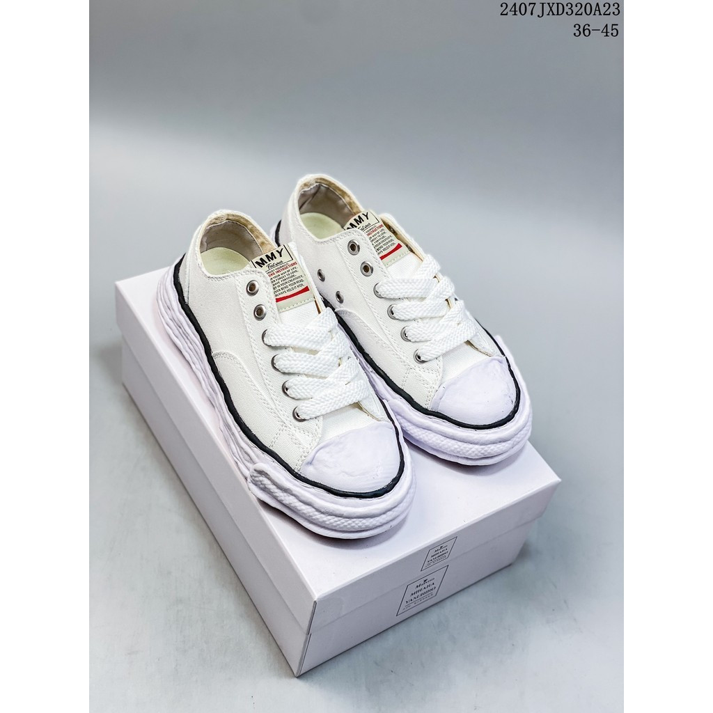 Maison Mihara Yashiro รองเท้าผ้าใบทรงเตี้ย Unisex พร้อมกล่องรองเท้า ซีซีซี
