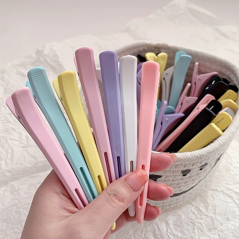 คลิปล้างหน้า ไร้ร่องรอย สีสันสดใสสําหรับผมแตกตําแหน่งกิ๊บติดผมสําหรับผู้หญิงสิ่งประดิษฐ์กะโหลกสูงปากเป็ดคลิปเครื่องประดับผม