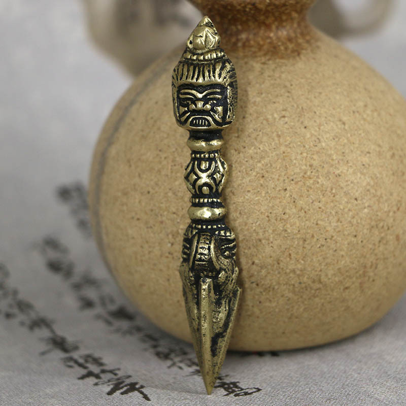 Nepalese Handmade Copper Vajra Pestle Ornament, Copper Vajra, Purbha Vajra Pestle