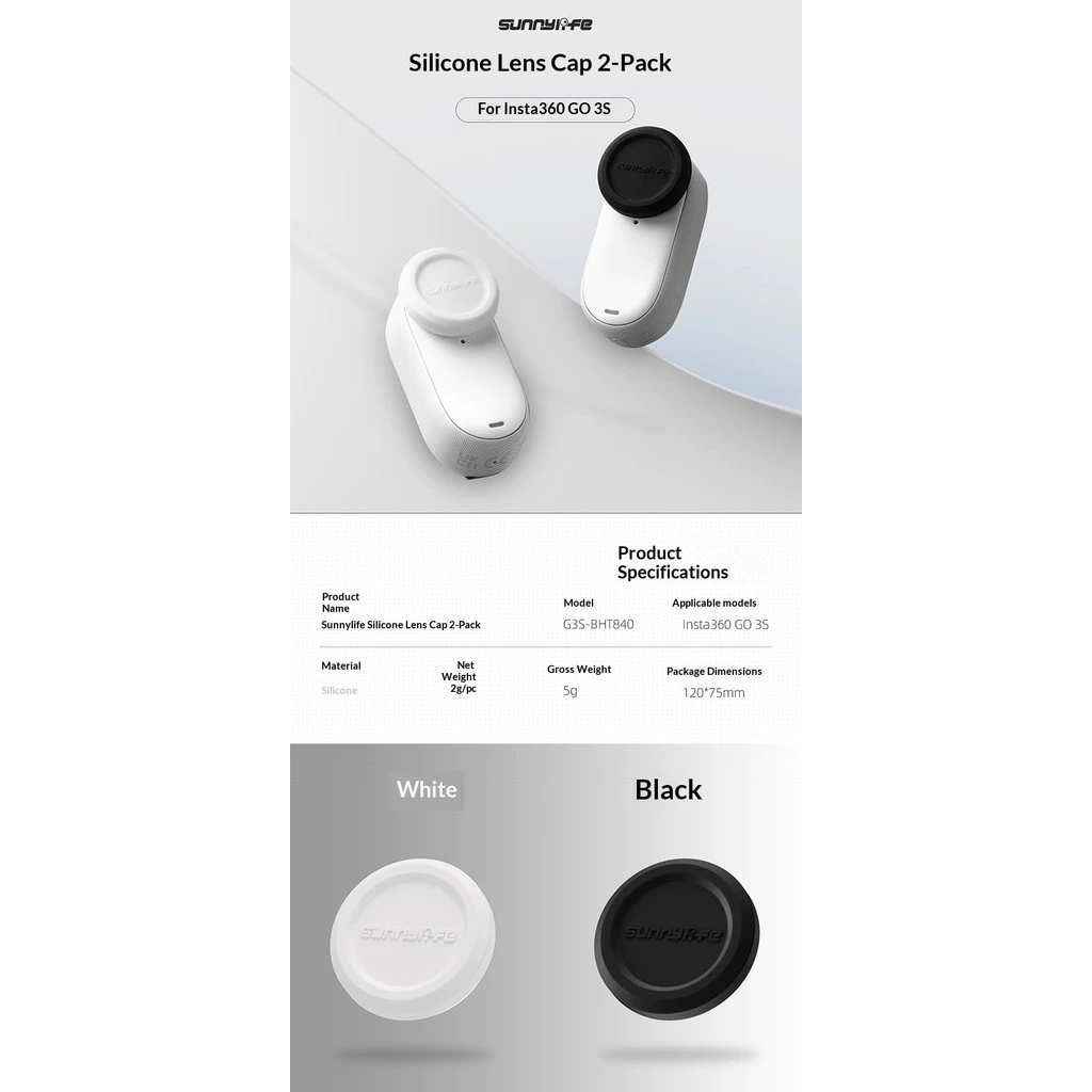 Sunnylife เหมาะสําหรับ Insta360 GO 3S ฝาครอบป้องกันเลนส์ซิลิโคนฝาครอบเลนส์กันฝุ่นฝาครอบป้องกันรอยขีดข่วน thumbnail 7