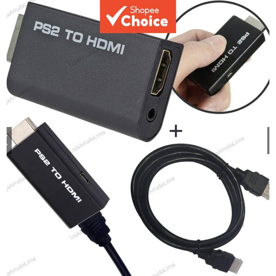 PS2 เป็น HDMI Converter 1080P สายสัญญาณเสียง 3.5 มม.รองรับโหมดจอแสดงผลไปยัง HDTV โปรเจคเตอร์