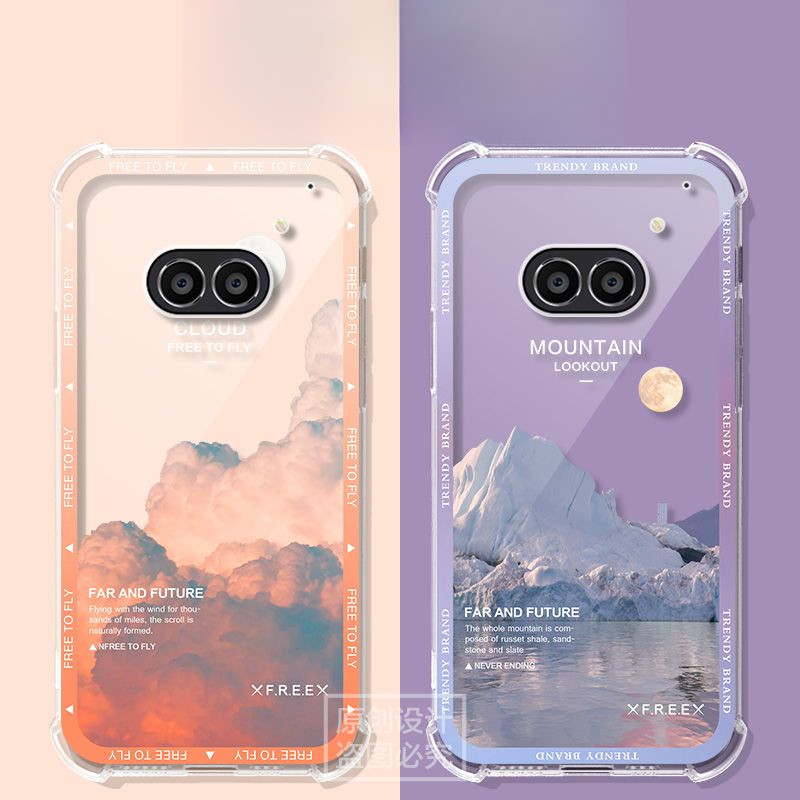 สําหรับ Nothing Phone2aPlus เคสโทรศัพท์ Snow Mountain ถุงลมนิรภัยแบบนุ่ม Phone2a เคสป้องกันโปร่งใสบา