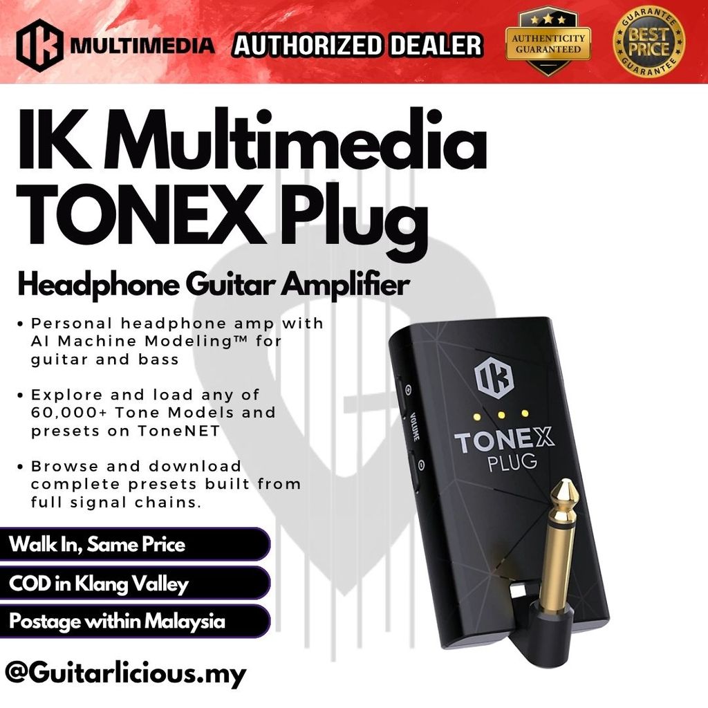 IK มัลติมีเดีย TONEX Plug เครื่องขยายเสียงกีตาร์หูฟัง