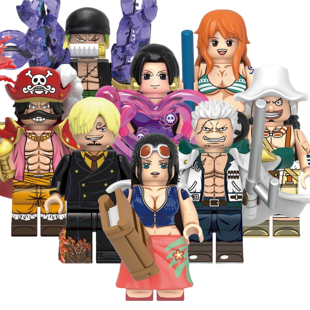 One Piece Action Figure Boa Hancock Sanji Roronoa Zoro Smoker Nami Monkey D Luffy ของเล่นคอลเลกชันบล็อกอาคารสําหรับเด็ก