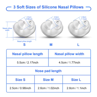 P10 จมูกหมอนหน้ากากสําหรับ Cpap Auto Machine Include SML สามขนาดซิลิโคนเบาะ All In One แพคเกจหมวกเหมาะกับ 22 มม.