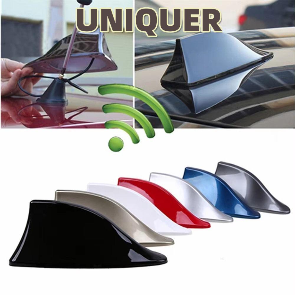 UNIQUER เสาอากาศสัญญาณวิทยุ, เสาอากาศครีบฉลามรถยนต์ FM/AM กันน้ํา, แบบพกพา Punch-free Auto Roof Shark Fin Aerial อุปกรณ์เสริมในรถยนต์