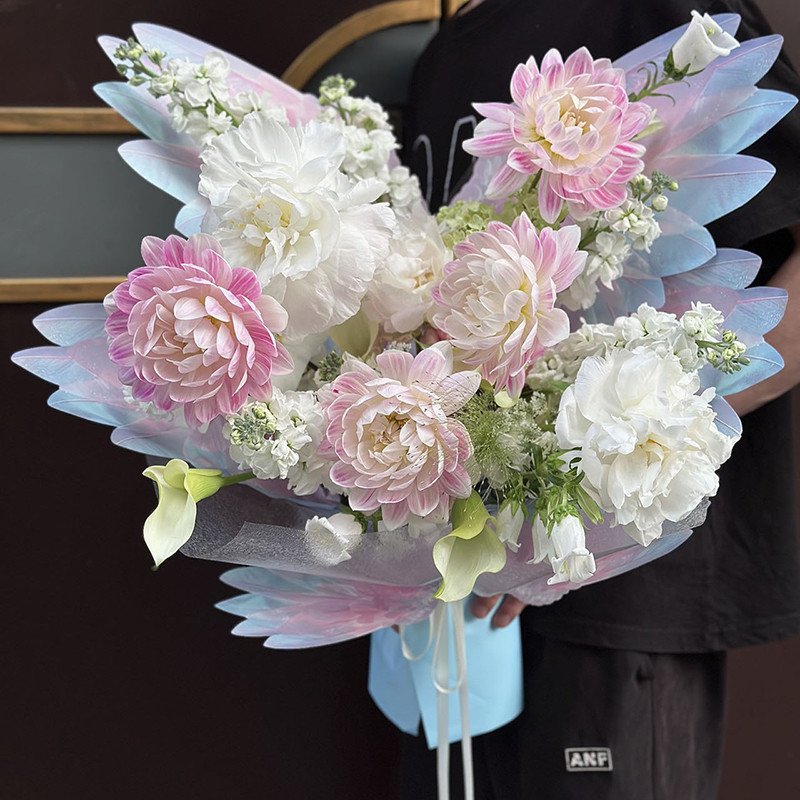 กระดาษห่อดอกไม้ Creative Wing Shape Gift Wrapper Handmade Bouquet Accessary