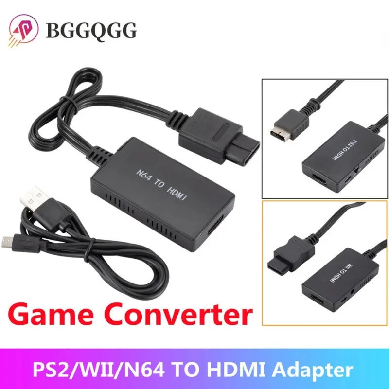 PS2/WII/N64 TO HDMI-Compatible Converter Console Adapter PS2/WII/N64 TO HDMI-Compatible Converter Ap