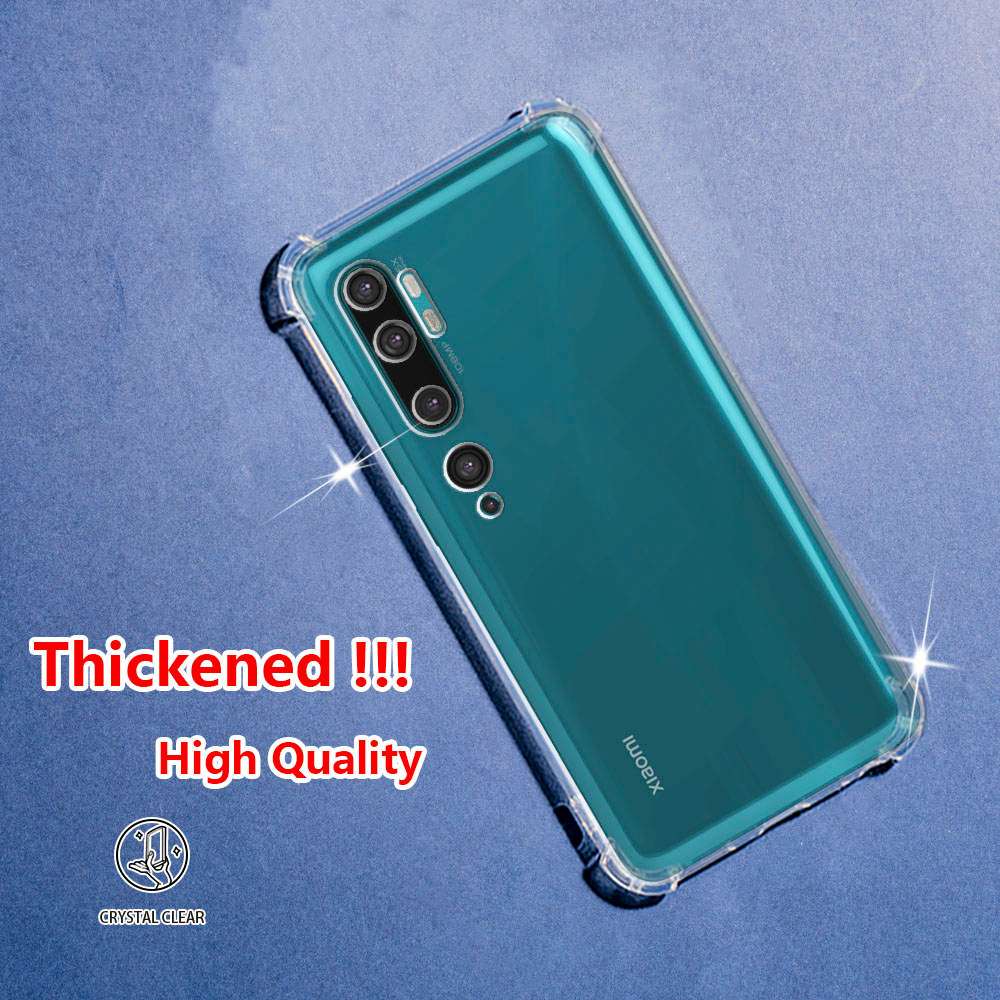 Xiaomi Mi CC9 Pro Mi Note 10 Pro M1910F4E M1910F4G M1910F4S Crystal Clear Jelly Case Air-Guard Corner Soft TPU ยืดหยุ่นซิลิโคนป้องกันยางโปร่งใสเคสโทรศัพท์