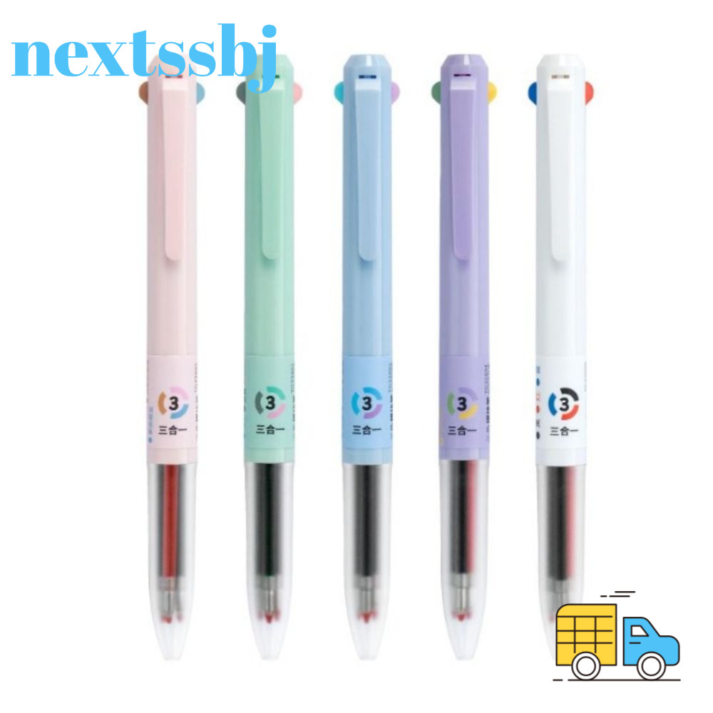 NEXTSTH ปากกา 3-in-1 ปากกาเจล Fine Point 0.5 มม. ไม่เลอะ Smooth Writing Multicolor Retractable Pen จดบันทึก