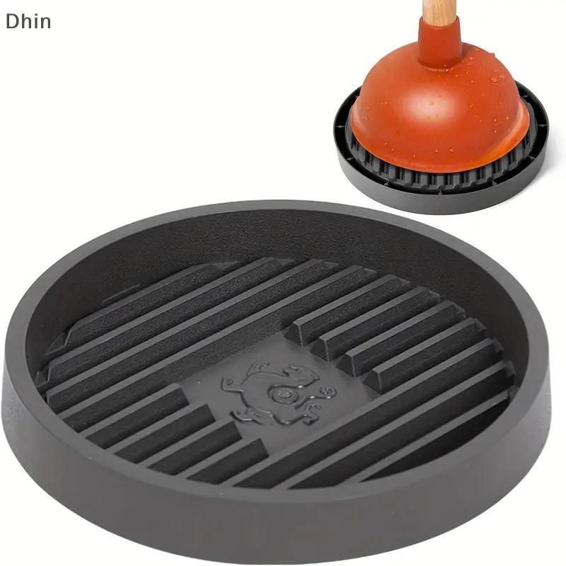 [Dhin] ห้องน้ํา Plunger ผู้ถือ Generic Plunger ถาด Plunger ผู้ถือจับหยดทําความสะอาดง่าย Plunger Dryi
