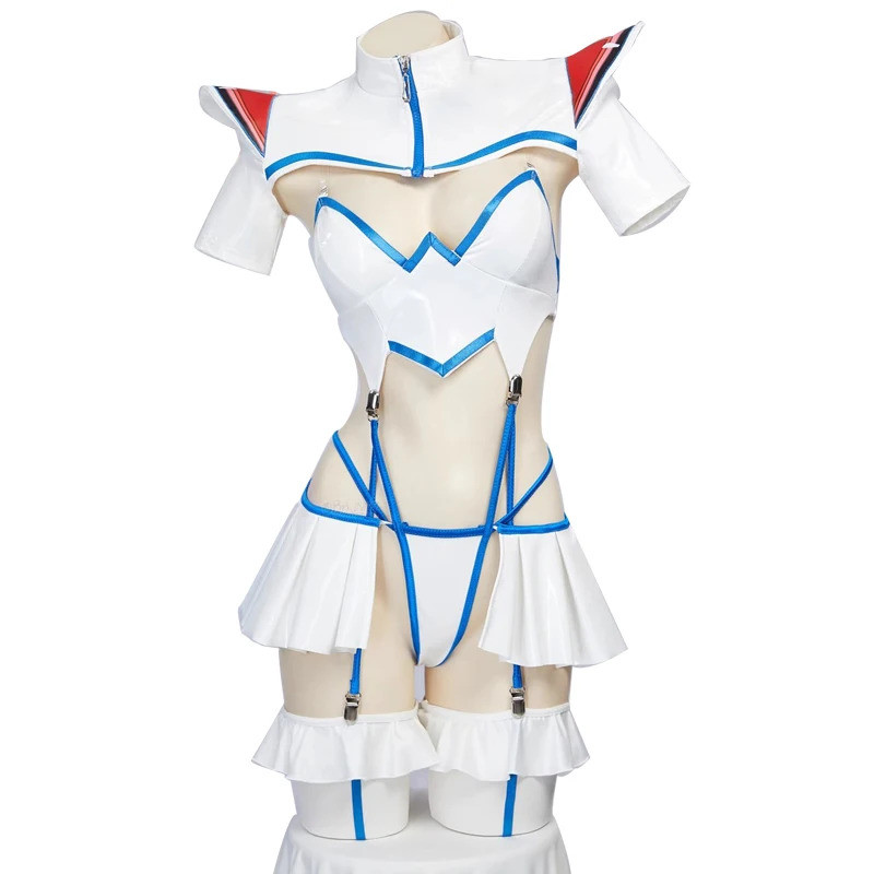 Mn Anime Kill La Kill Satsuki Kiryuin Cosplay Costume Women Sexy Leather Bodysuit Gloves Sock Suit H