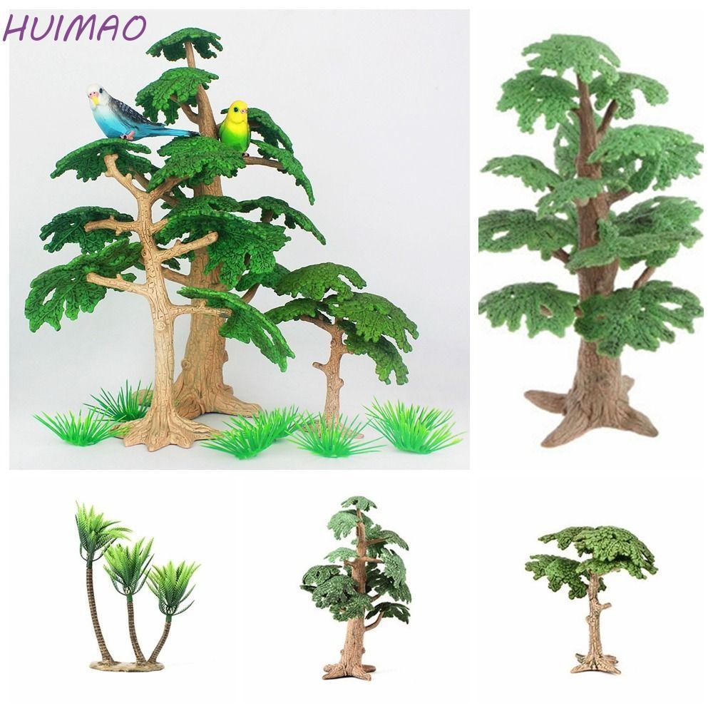 HUIMAO จําลอง Cypress, Cypress Mini Coconut Tree, ของเล่นเด็กพลาสติก Vivid Pine Trees ภูมิทัศน์ต้นไม