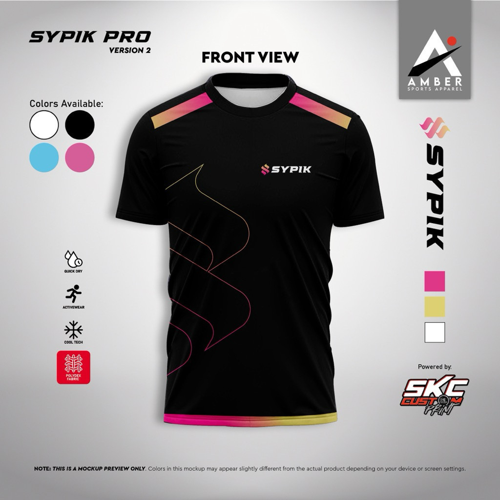 เสื้อยืดสำหรับ Pickleball Sypik Version II แบบ Full Sublimation