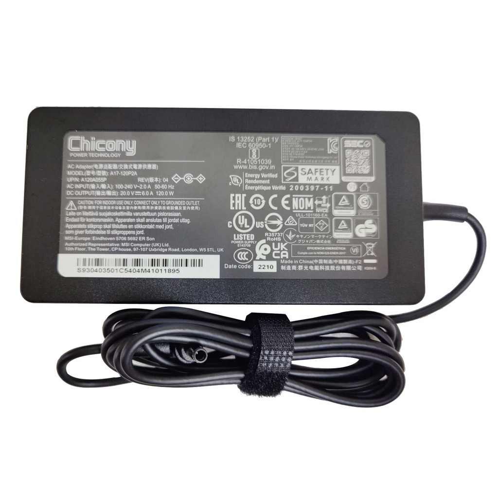 Chicony 20V 6A 120W AC Adapter Charger สําหรับ MSI บาง 15 B13UC-2004CA B12UC-1480CA