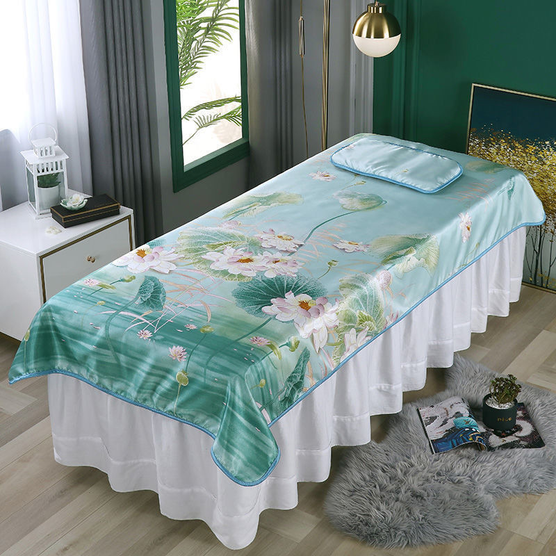 Tyk Beauty Bed Cool Mat ร้านเสริมสวยเฉพาะฤดูร้อนล้างทําความสะอาดได้ผ้าไหมน้ําแข็ง Cool Mat นวดเตียงน