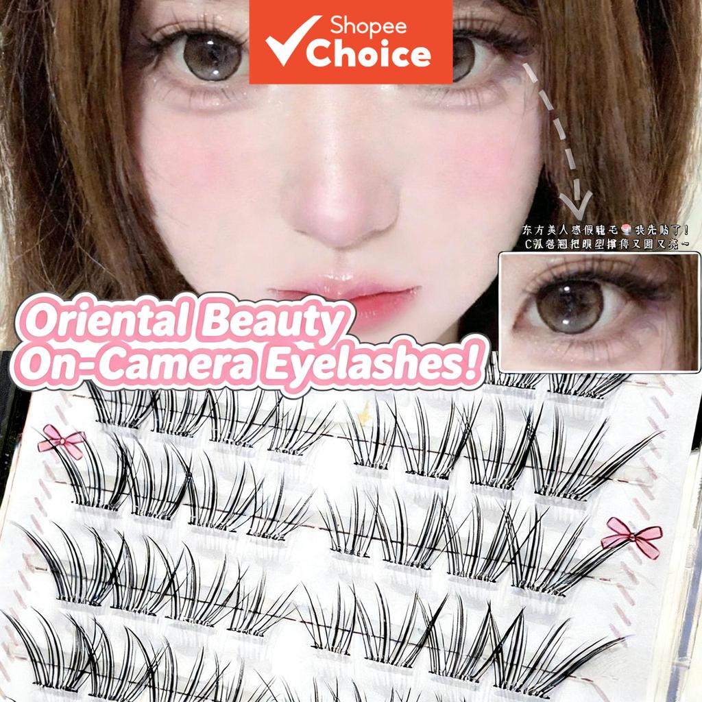 Mishow ขนตาปลอมสไตล์ Oriental Fox พร้อมลอนใสสําหรับเอฟเฟกต์ต่อไร้กาว