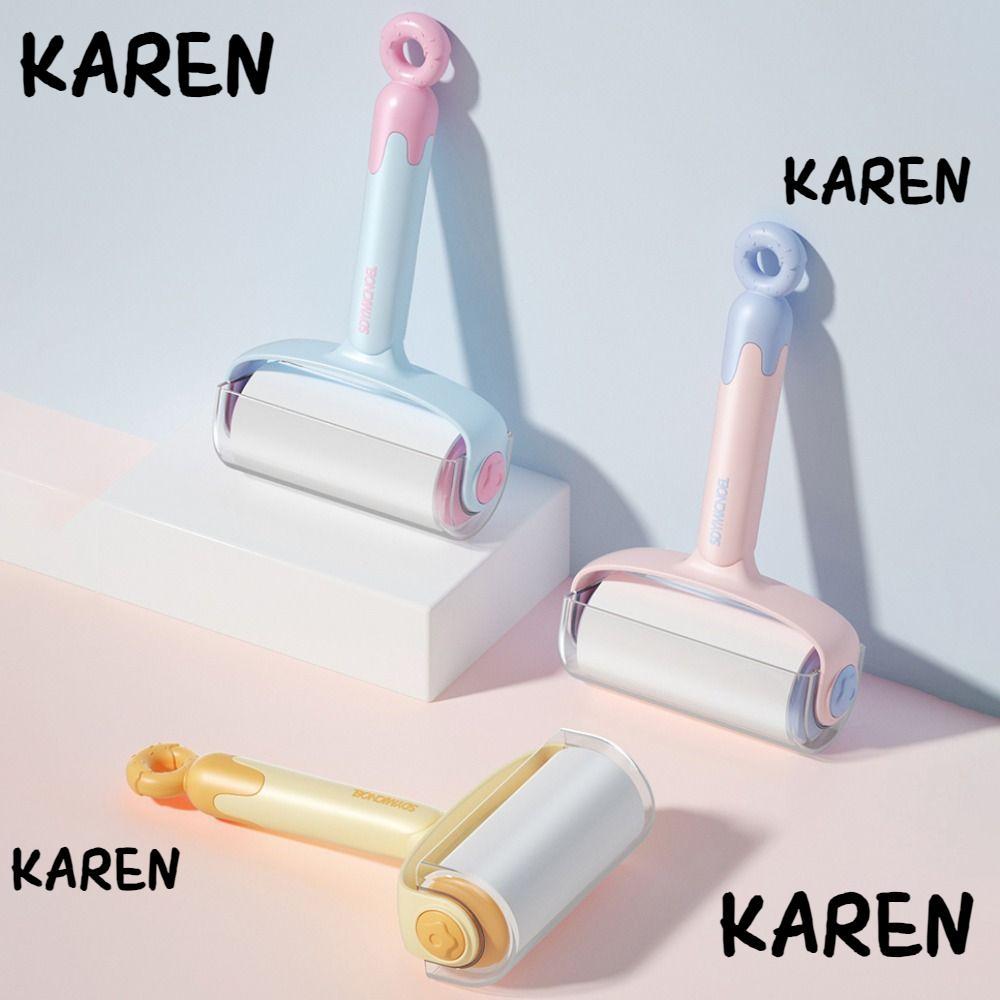 KARENGOODS Lint Roller, Donut Oblique Tear Design Pet Lint Remover, Multifunctional Reusable เปลี่ยนเสื้อผ้าผม Sticky Roller ในครัวเรือน – โปรปัง