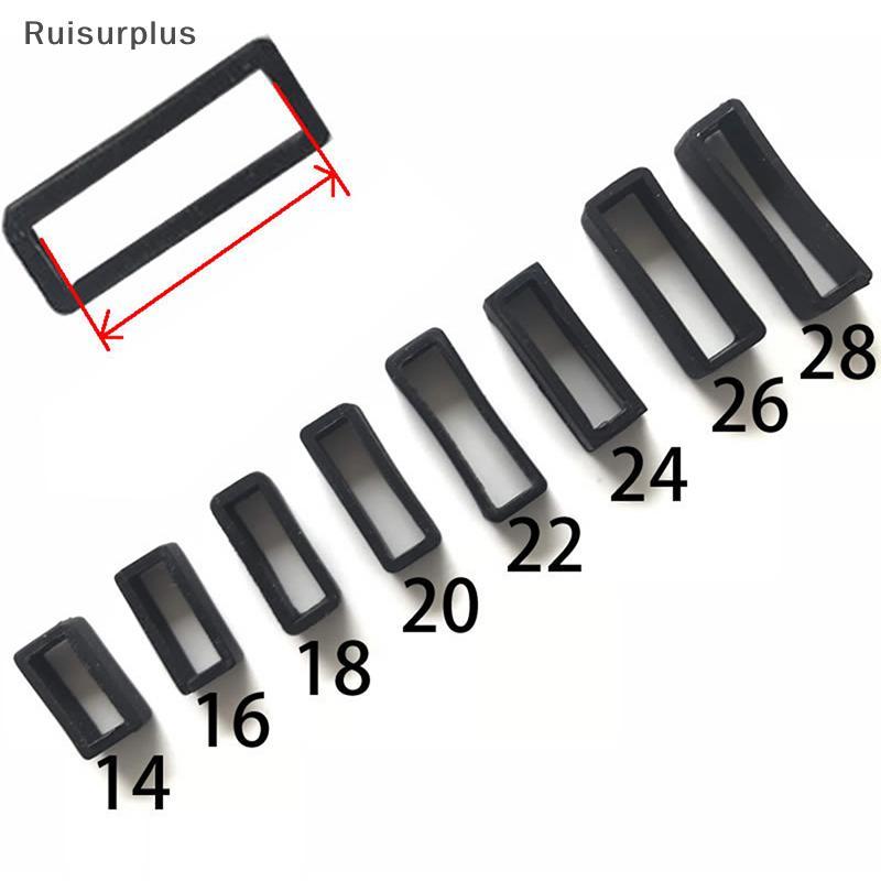 [Rui-t] 7 ขนาด Bla สายนาฬิกาซิลิโคนยึด Hoop Loop ยาง Bule แหวน 14-26 มม.ผู้ถือ Retainer Watchbands อุปกรณ์เสริม