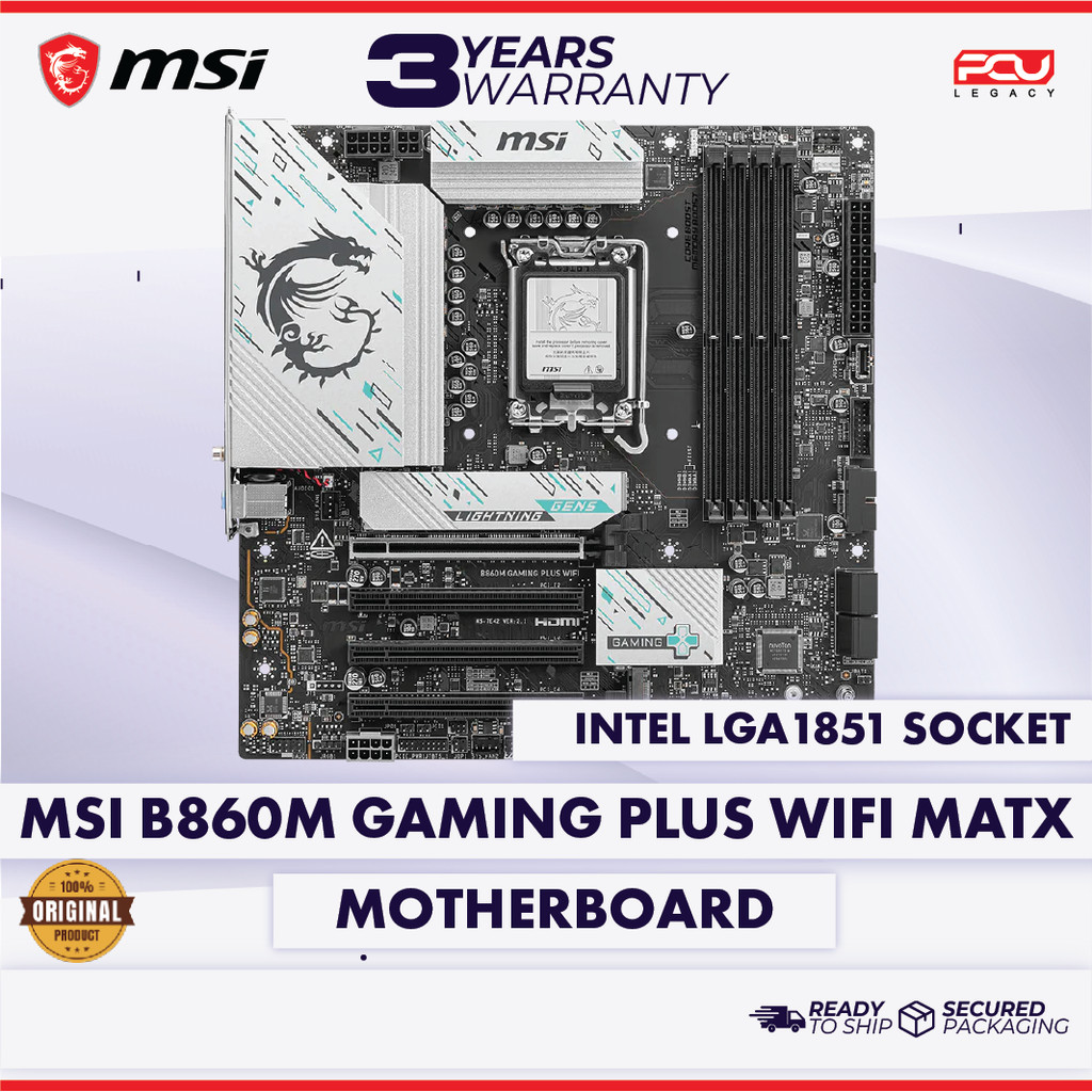 MSI B860M GAMING PLUS WIFI MATX LGA1851 MOTHERBOARD