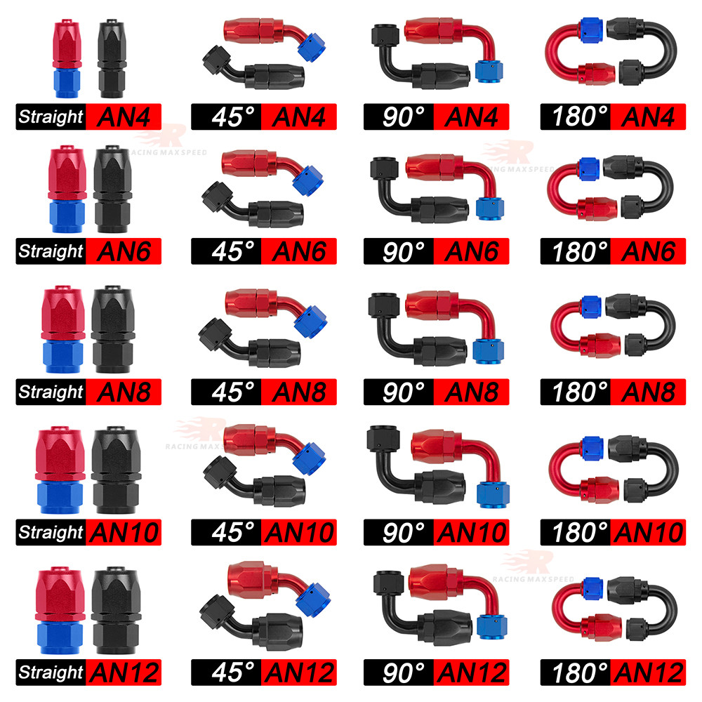 QA Universal 4AN 6AN 8AN 10AN AN6 AN8ตรง45 90 120 180องศาน้ำมันการใช้หมุนข้อต่อท่อน้ำมันสายอะแดปเตอร