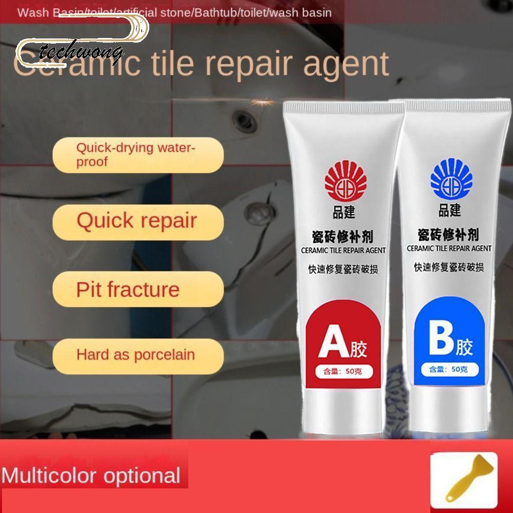 TECHWONG ซ่อมกาว, หลายสีสําหรับเซรามิคหินอ่อนชั้น Crack Repair, Porcelain Repair A + B สําหรับกระเบื