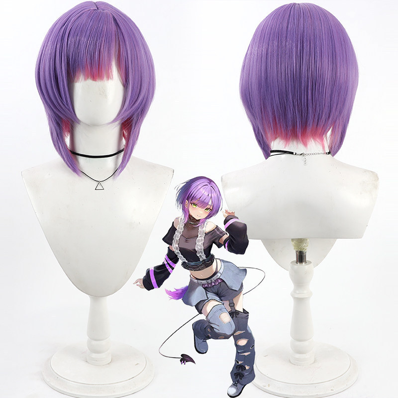 VTuber Tokoyami Towa Cosplay Wig Realistic Scalp Two Tone Ombre