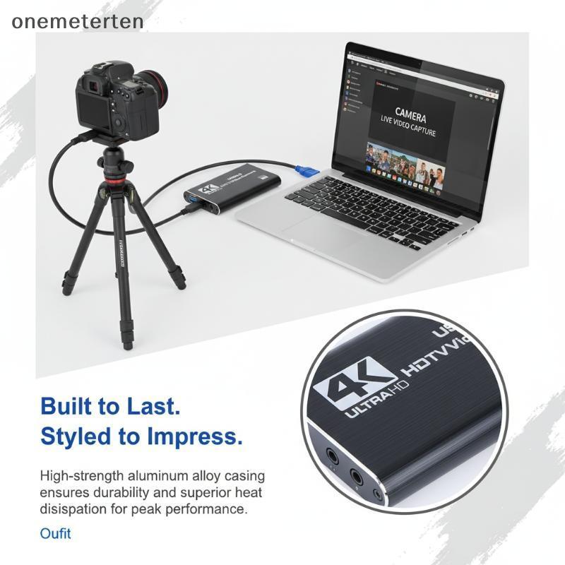 Rten 1PC การ์ดจับภาพวิดีโอ 4K HD USB3.0 Plug and Play อุปกรณ์สําหรับการเล่นสดบันทึกการสอนการประชุมสต
