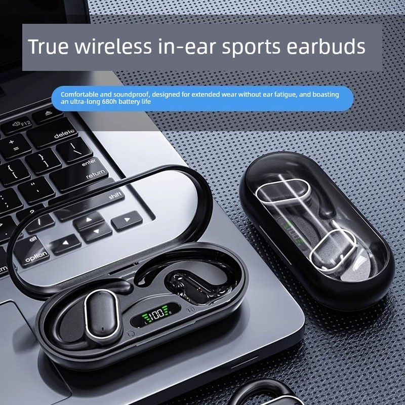 หูฟัง bluetooth หูฟังใส่นอน 2025 ชุดหูฟังบลูทูธการนํากระดูกสไตล์ใหม่ไร้สายกีฬาวิ่งตัดเสียงรบกวนไม่ใน