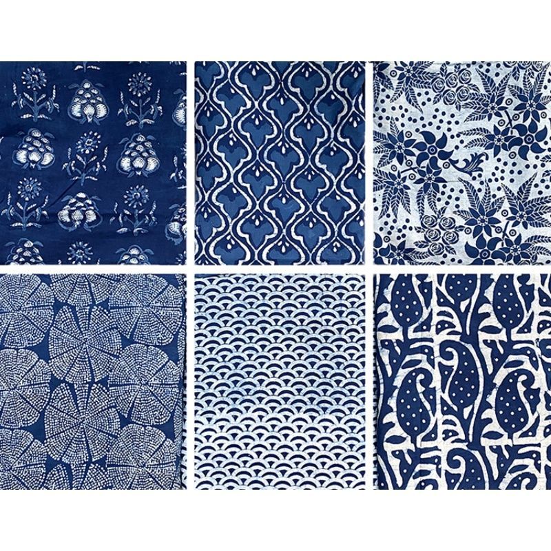 ราคาต่ํา Spike Indian Blue Dyeing Hand Rubbing indigo Plant Dyeing Printing Long-staple Cotton Thin 