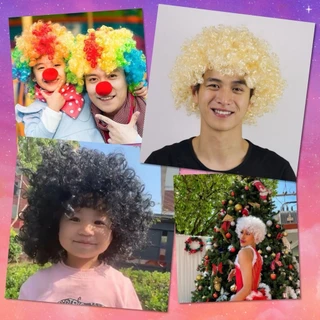 🌷 วิกผม Afro วิกฟู วิกผมหยิก รุ่นฟูพิเศษ แอโฟร แฟนซี แฮร์พีช ตัวตลก แอฟโฟร่ ผมปลอม หัวฟู เกรดพรีเมี่ยม 🌷