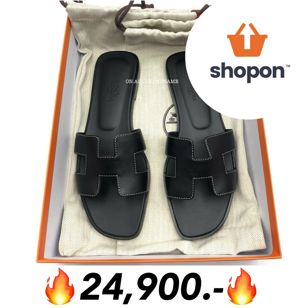 New hermes oran sandals รองเท้าแตะ รุ่นสุดฮิต สีดำ