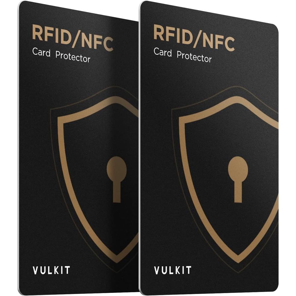 VULKIT การ์ดปิดกั้น RFID 2 แพ็คตัวป้องกันบัตรเครดิต NFC Contactless การ์ดป้องกันสําหรับกระเป๋าสตางค์