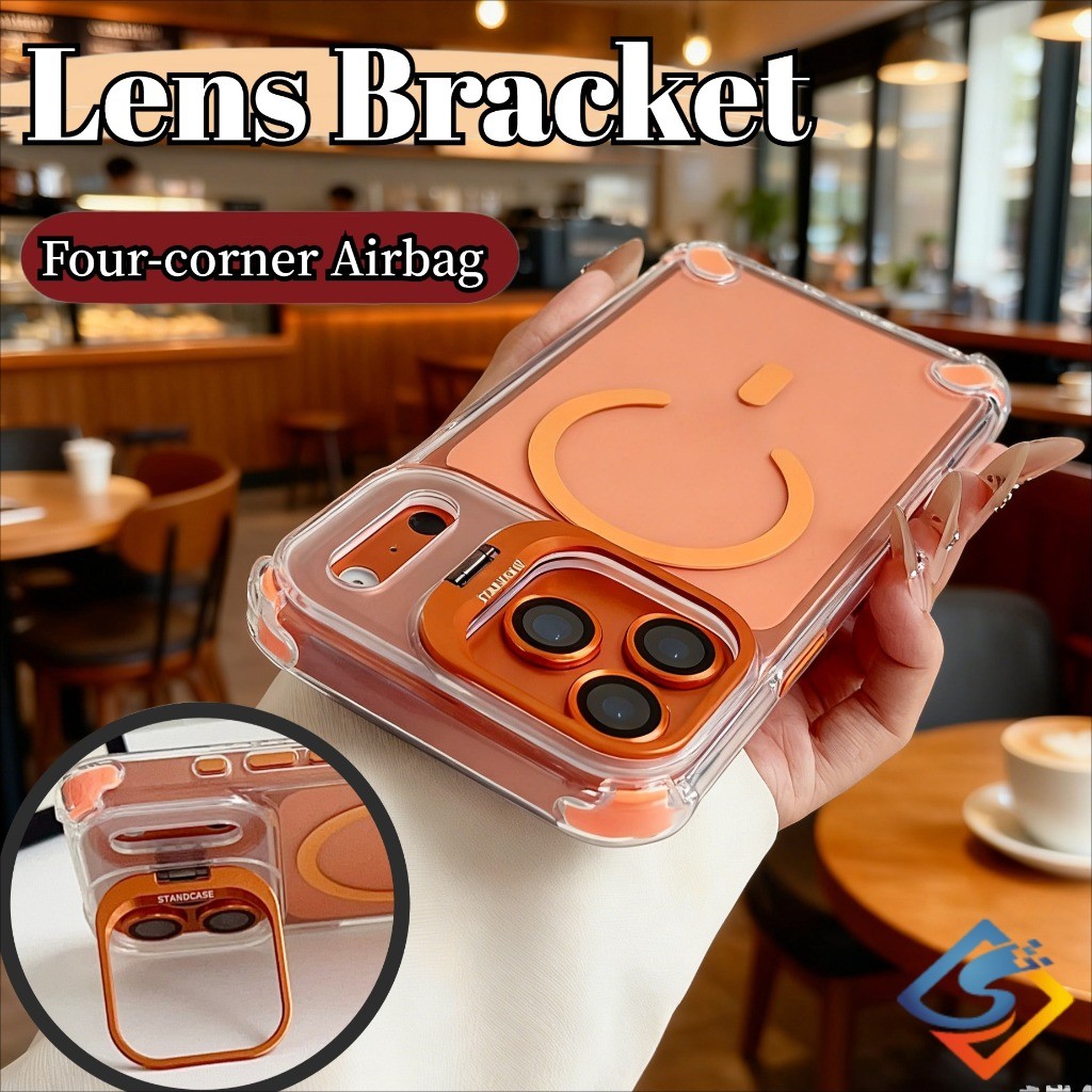 ใหม่ถุงลมนิรภัยสี่มุมป้องกันการล่มสลายพลิกเลนส์วงเล็บเคสโทรศัพท์สําหรับ ไอโฟน 17 มือโปร สูงสุด 12 13 14 15 16 มือโปร สูงสุด ปลอกโปร่งใสฝาครอบกันกระแท