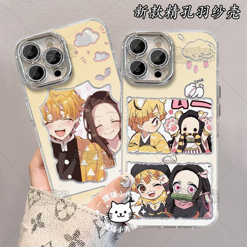 ขายร้อน Demon Slayer Zenni คู่เคสโทรศัพท์สําหรับ Iphone 17 16 15 14 Pro Max 13 12 Mini 11 Pro X XS X