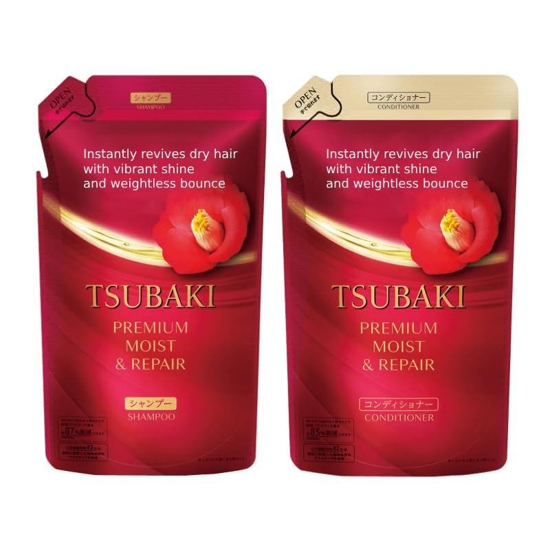 Moist Repair Tsubaki Shampoo and Conditioner Refill Set - 300ml+300g - Camellia Oil - ให้ความชุ่มชื้