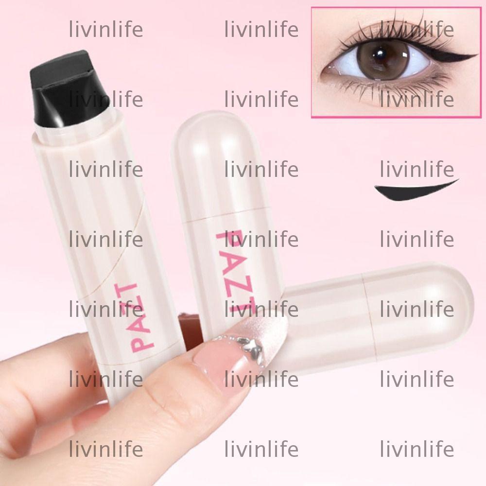 LIVINLIFE Eyeliner Stamp, สีดํากันน้ํา Eye Liner Stamp, แบบพกพาใช้งานง่าย Long Lasting Eyeliner Stam