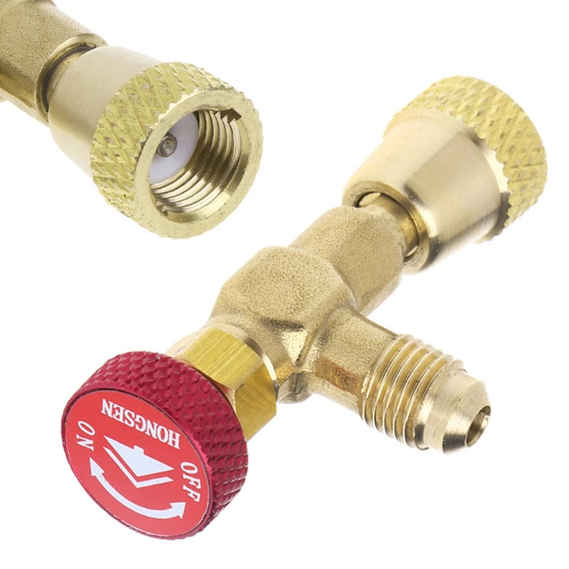 Q9QD 1PC R410 90° Degree Refrigeration Adapter Connector Gauges Hose