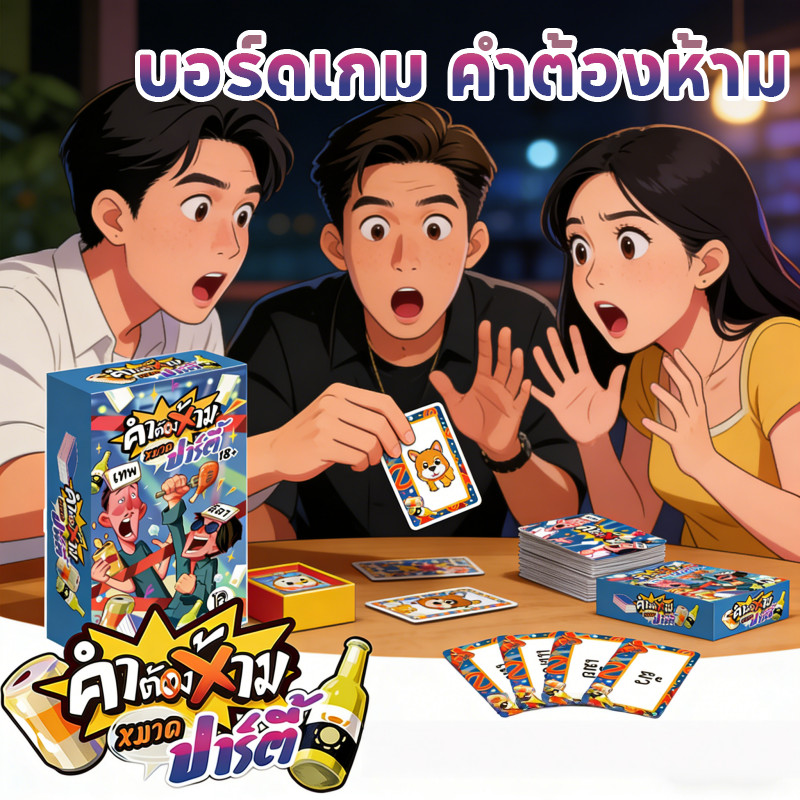 COD บอร์ดเกม คำต้องห้าม เกมไพ่ 100pcs ธีมปาร์ตี้ คำต้องห้าม เกมปาร์ตี้โต้ตอบหลายผู้เล่นได