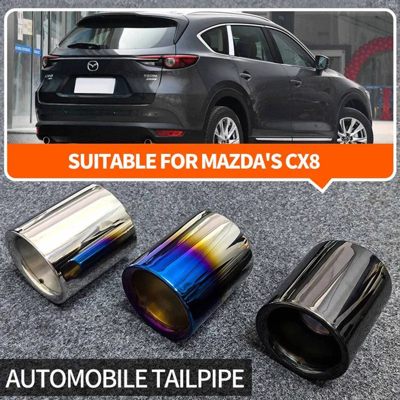 รถท่อไอเสียอัตโนมัติเคล็ดลับท่อสแตนเลส Chrome Trim ด้านหลังหางคอสําหรับ Mazada CX-5CX4CX3 CX7 CX8