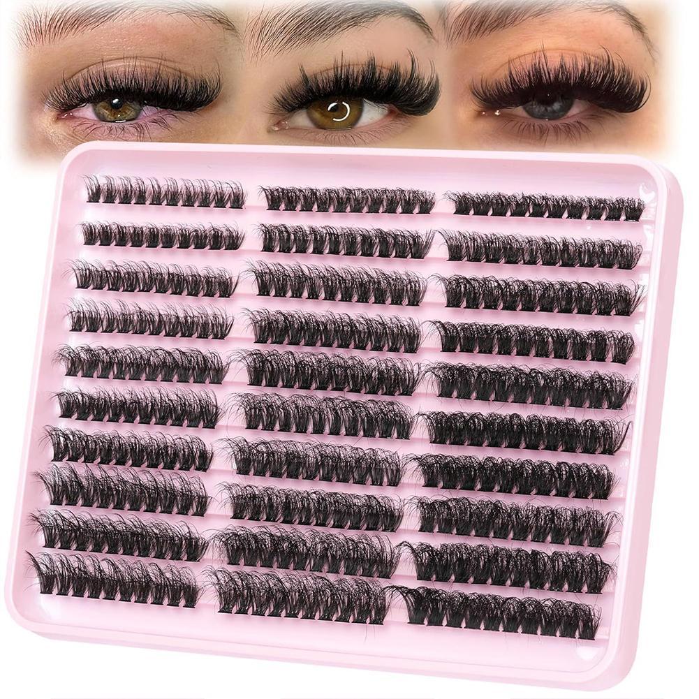 5d Fluffy Cluster Lashes Diy 5d Fluffy Cluster Lashes ขนาดใหญ่ขนตาสําหรับ Y8n7