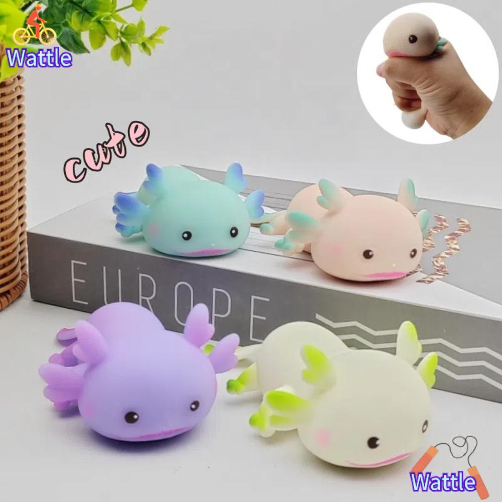 WATTLE การ์ตูนปลา Squishy ของเล่น, น่ารัก Axolotl Fidget ตุ๊กตาบีบของเล่น, ผ่อนคลายความเครียดบรรเทาย