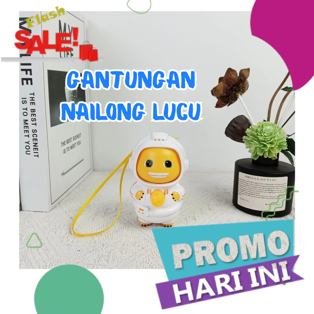 GANTUNGAN Nailong ที่แขวนเปลี่ยนหน้า / กระเป๋าใส่ตุ๊กตา Dino สีเหลืองน่ารัก Nailong Hanger