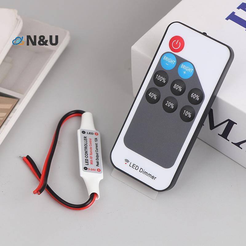 N & U 1 PC Mini LED สีเดียว Dimmer พร้อม RF 9-Key Remote DC 5 V-24 V 6A 5050 2835 Strip ไฟแรงดันไฟฟ้
