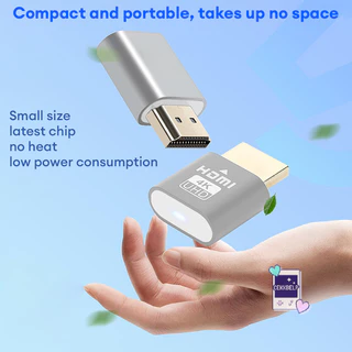 ⚡ส่งจาก กทม⚡HDMI เสียบเดียวเชื่อมจอใหญ่ จอแสดงผลเสมือน HDMI แบบพกพา LED กราฟิกการ์ดหลอกลวงอุปกรณ์เสริมสำนักงานระยะไกล